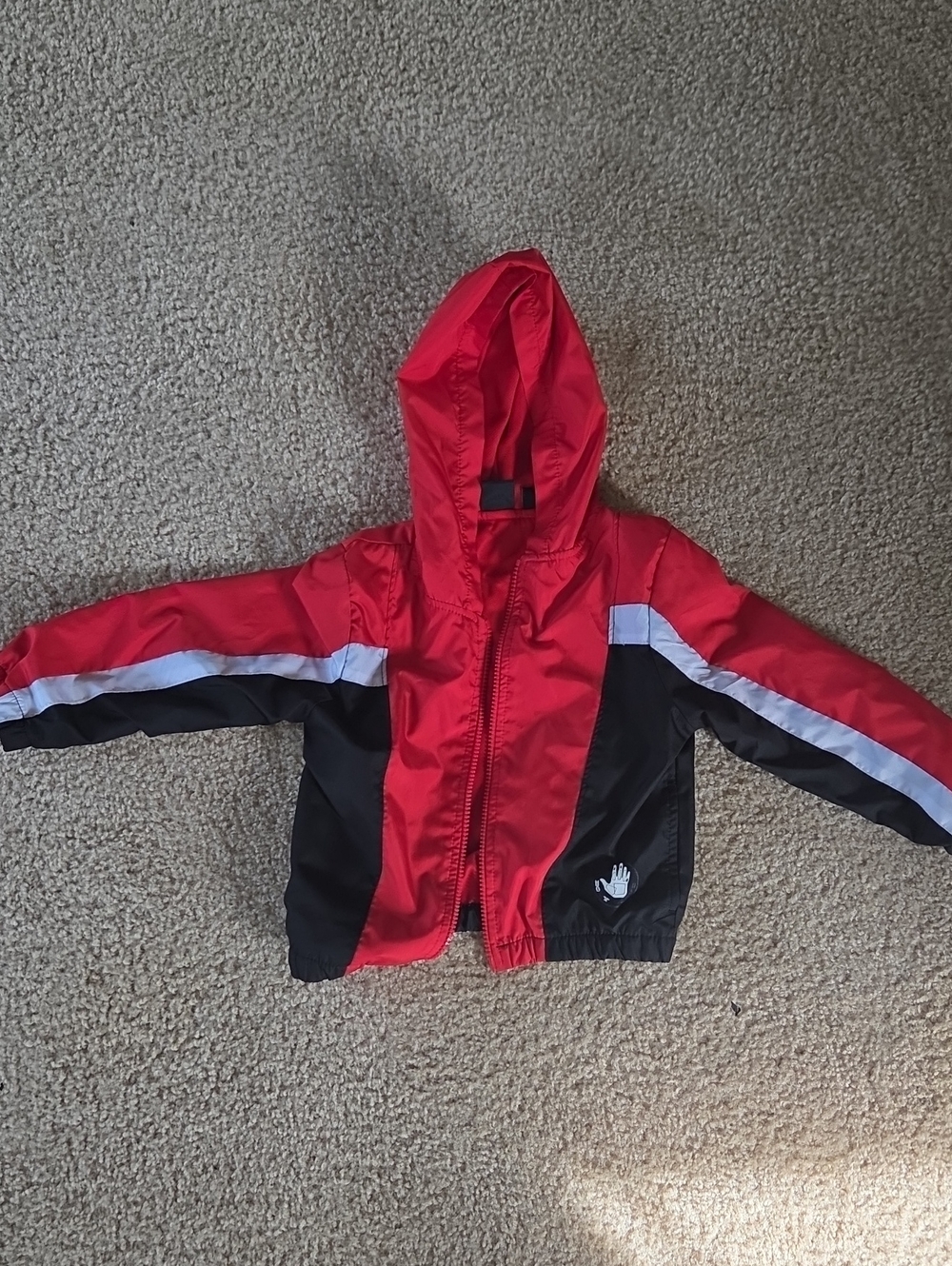 Red & Black Kids Hooded Windbreaker Jacket Bodyglove Size 4